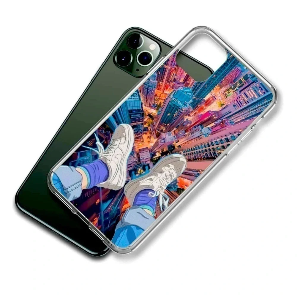 iPhone 13 Case Aesthetic Anime Style City Parkour Protective Phone Cover